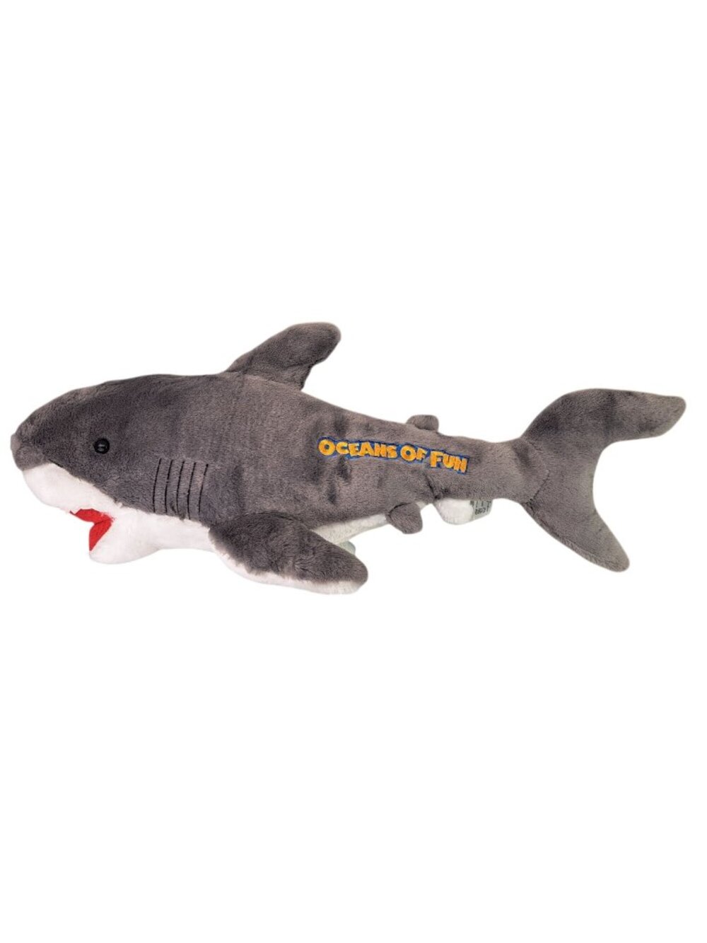 Oceans Of Fun Plush Shark Stuffed Animal Large Toy Kansas City Gray White 34"